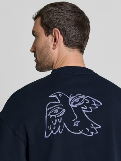 Scotch & Soda sweatshirt met stitchings model 'DELFTS BLAUW' Marineblauw - 3