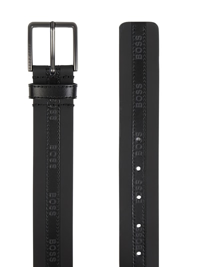 BOSS Ledergürtel mit Logos Modell 'Ther' Black 2