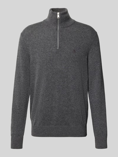 Productfoto, Regular Fit schipperstrui uit mix van katoen en scheerwol van Marc O'Polo, Heren pullover, donkergrijs, fijne textuur