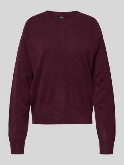 BOSS Relaxed Fit Strickpullover aus reinem Kaschmir Modell 'FASCONA' Bordeaux 2