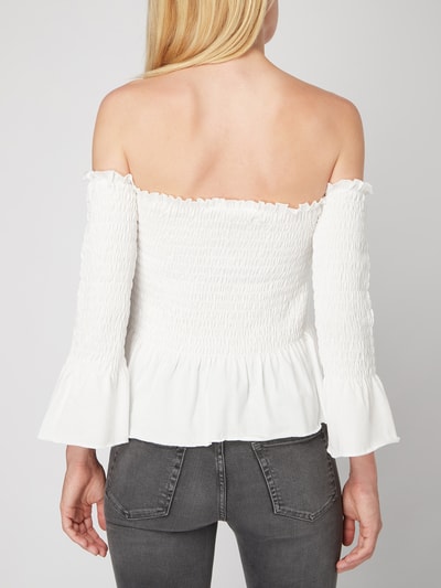 Review Off-Shoulder-Shirt mit Volantsaum  Offwhite 5