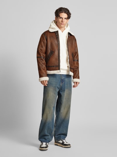 Jack & Jones Jacke mit Umlegekragen Modell 'COLE AVIATOR' Dunkelbraun 1