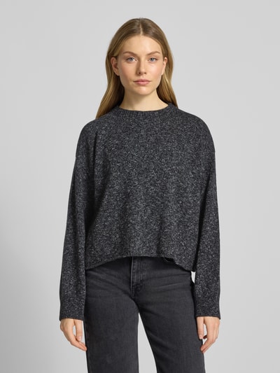 Drykorn Gebreide pullover met ribboorden, model 'MALESE' Donkergrijs gemêleerd - 4