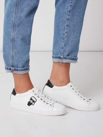 Karl Lagerfeld Sneaker aus Leder mit Logo-Applikationen Modell 'KUPSOLE II' Weiss 3