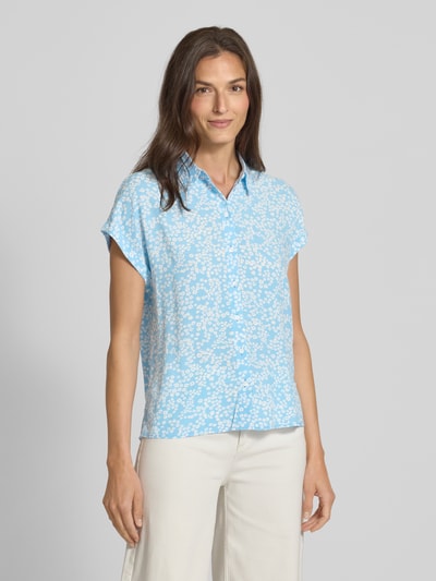 Tom Tailor Denim Loose Fit Kurzarmbluse aus reiner Viskose Hellblau 4