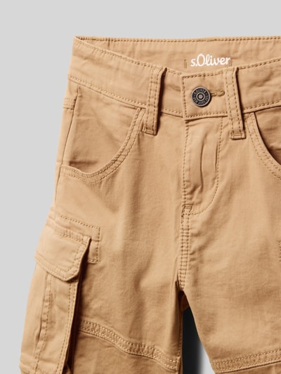 s.Oliver RED LABEL Slim Fit Cargoshorts aus Baumwoll-Mix Camel 2