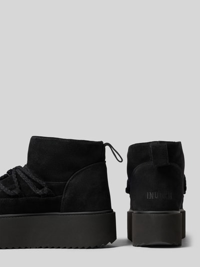 INUIKII Skórzane śniegowce na platformie Czarny 2