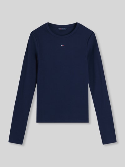 Tommy Jeans Slim Fit Langarmshirt aus Baumwoll-Mix Marine 2