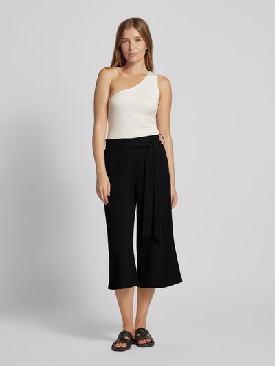 Vila High waist culotte met strikceintuur, model 'HELA' Zwart - 1