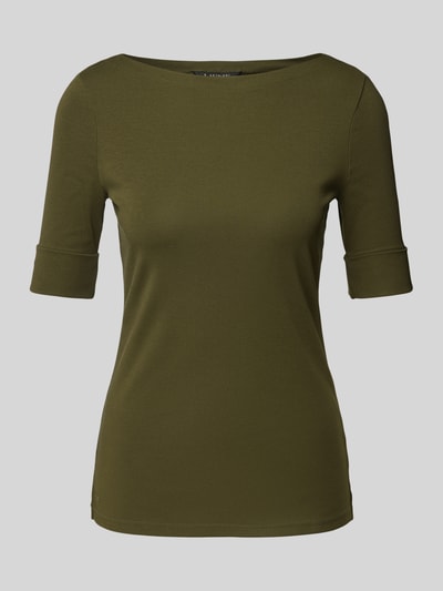 Lauren Ralph Lauren T-Shirt mit U-Boot-Ausschnitt Modell 'JUDY' Oliv 2