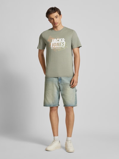 Jack & Jones T-Shirt mit Label-Print Hellgruen 1