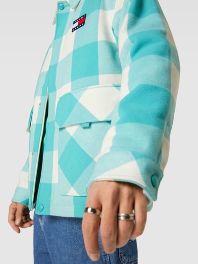 Tommy Jeans Jacke mit Karo-Muster Modell 'BUFFALO CHECK' Helltürkis 3