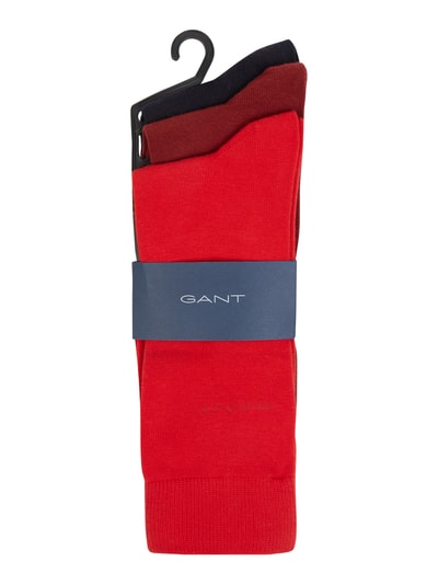 Gant Sokken met stretch, set van 3 paar Rood - 2