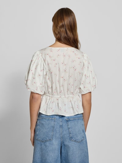 Gina Tricot Bluse mit Puffärmeln Weiss 5