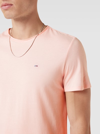 Tommy Jeans T-shirt z wyhaftowanym logo Różowy melanż 3