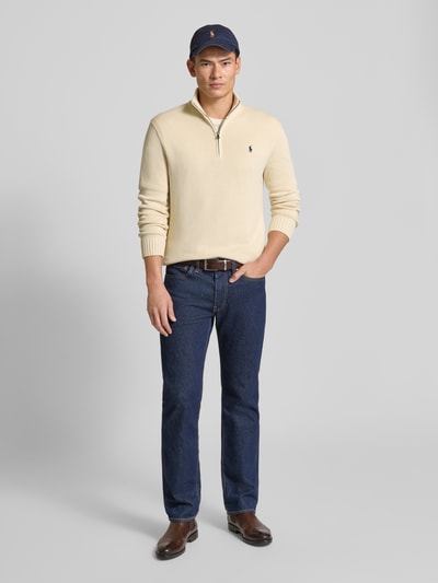 Polo Ralph Lauren Sweter z dzianiny z prążkowanymi wykończeniami Złamany biały 1