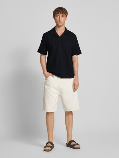 Only & Sons Regular fit poloshirt met seersuckerstructuur, model 'MALES' Zwart - 1