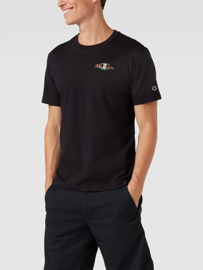 CHAMPION T-Shirt mit Label-Stitchings Black 4