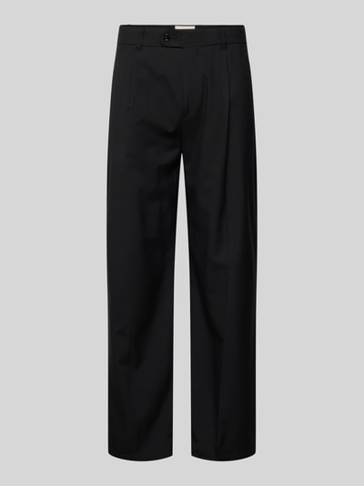 BLKVIS Regular Fit Hose aus Viskose-Mix mit Bundfalten Black 2