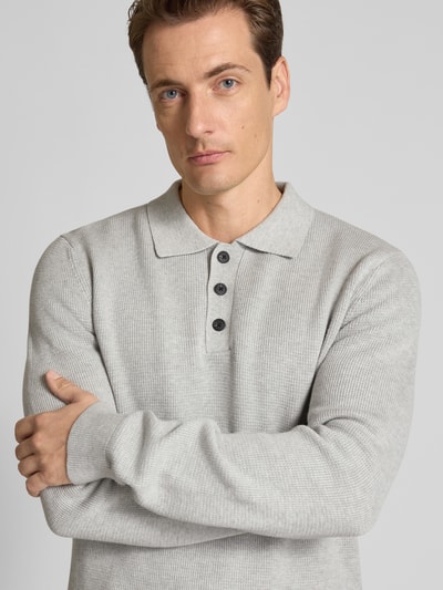 SELECTED HOMME Regular fit gebreide pullover van puur katoen, model 'DANE' Lichtgrijs - 3