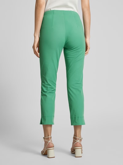 SEDUCTIVE Slim fit capribroek met vaste persplooien Groen - 5