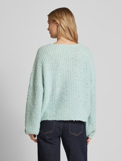 Vero Moda Oversized Strickpullover mit V-Ausschnitt Modell 'JULIETTE' Schilf 5