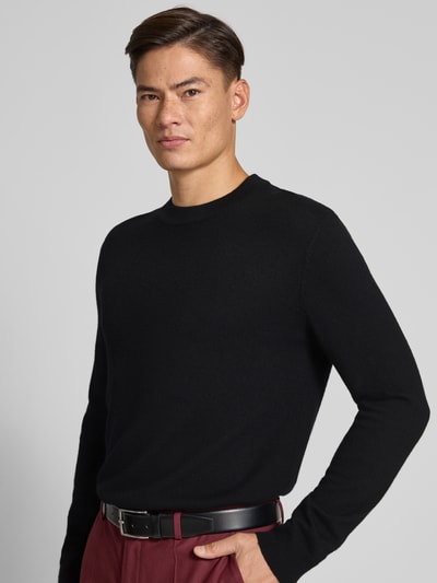 SELECTED HOMME Regular fit gebreide pullover van zuivere merinowol, model 'TRAY' Zwart - 3