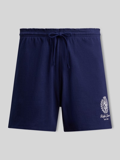 Produktfoto, Regular Fit Sweatshorts aus reiner Baumwolle von Polo Ralph Lauren in Dunkelblau, unifarben, Label Stitching, seitliche Taschen