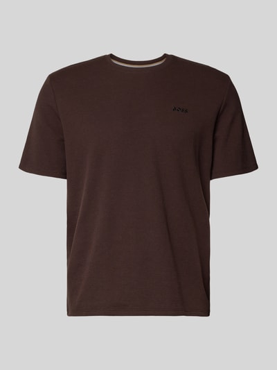 BOSS Regular Fit Pyjama-Oberteil aus Baumwoll-Mix Modell 'WAFFLE' Mittelbraun 2