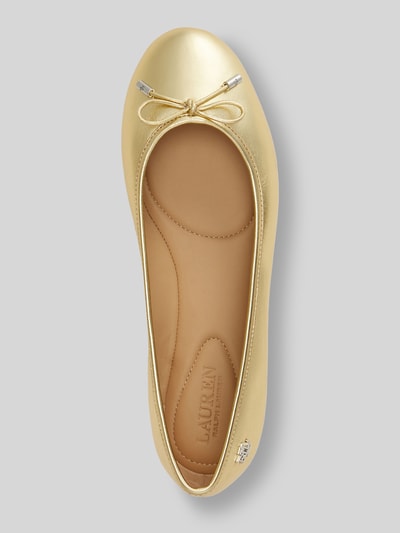 Lauren Ralph Lauren Ballerina aus echtem Schafsleder Gold 3