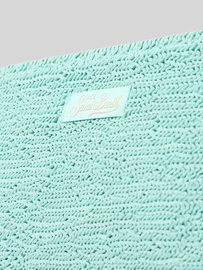Produktfoto, Bikini-Hose mit Strukturmuster Modell 'Virgo' von MC2 Saint Barth in Mint, Elastischer-Material-Mix, feine Struktur, Zierschleifen.