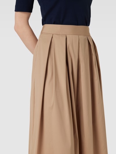 0039 Italy Midirok met plooien, model 'Kylie' Beige - 3