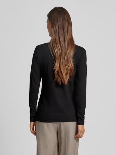 Fransa Longsleeve mit geripptem V-Ausschnitt Modell 'mona' Black 5