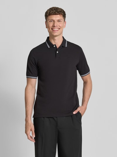 bugatti Regular Fit Poloshirt mit Logo-Stitching Black 4