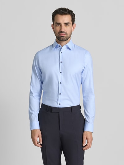 Jake*s Slim Fit Business Hemd aus Baumwolle mit Kentkragen Bleu 4