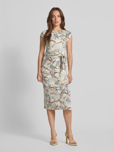 Lauren Ralph Lauren Knielanges Kleid mit Knotendetail Modell 'DABRIA' Beige 4