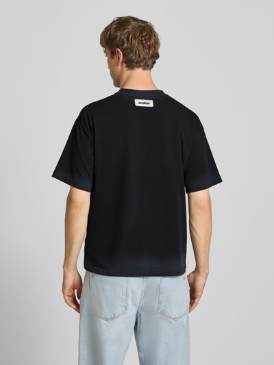 ANOTHER COTTON LAB T-shirt z Wyhaftowane logo i Okrągły dekolt Czarny 5