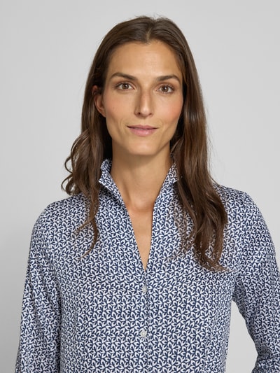 ETERNA Slim fit overhemdblouse met opstaande kraag Marineblauw - 3