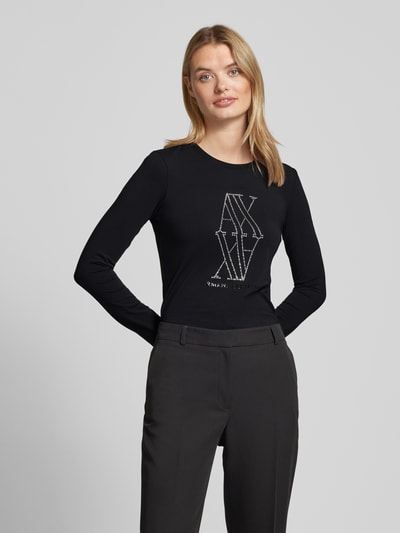 ARMANI EXCHANGE Shirt met lange mouwen en strass-steentjes Zwart - 4