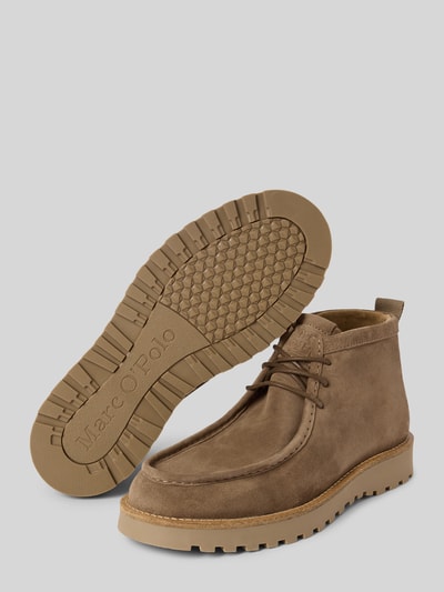 Marc O'Polo Laarzen met veters in suède cowhide-model 'JACK' Taupe - 4