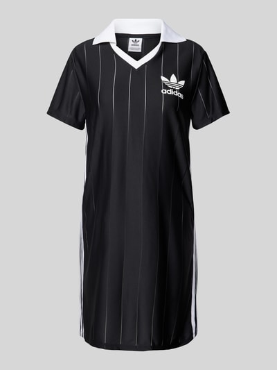 adidas Originals Knielanges Polokleid mit Label-Print Black 2