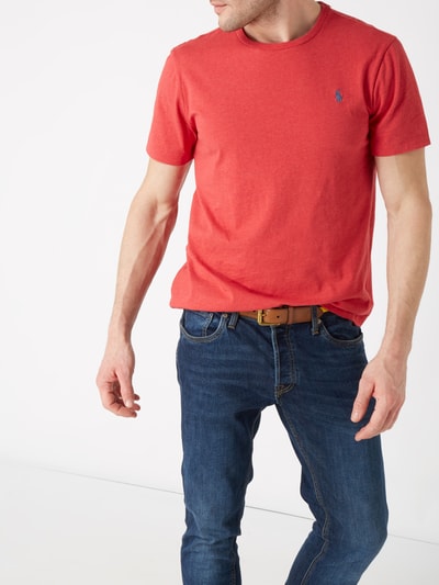 Polo Ralph Lauren Slim Fit T-Shirt mit Logo-Stickerei Rot Melange 3