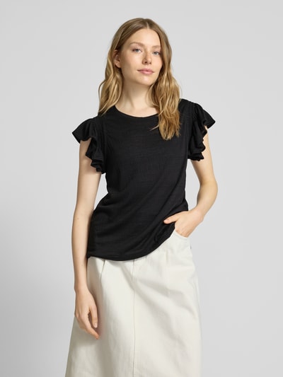 Apricot T-Shirt mit Strukturmuster Black 4