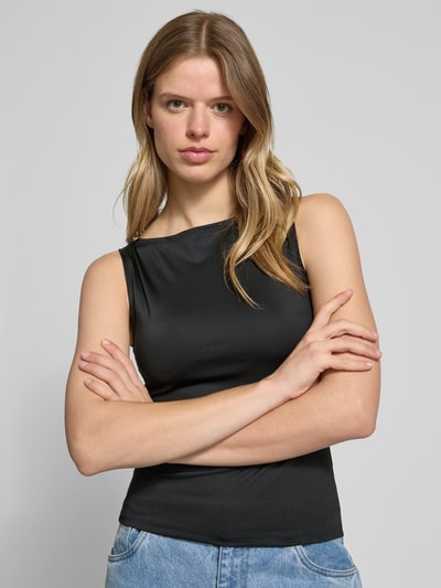 WEEKDAY Tanktop met boothals model 'Annie' Zwart - 3