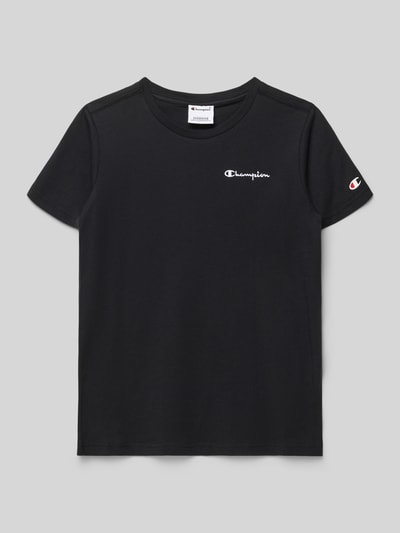 Champion T-Shirt mit Label-Stitching und Rundhalsausschnitt Black 1