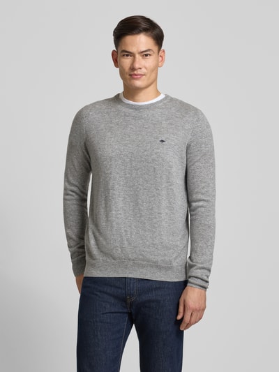 Fynch-Hatton Regular Fit Pullover mit Kaschmir-Anteil Modell 'Merino' Hellgrau 4