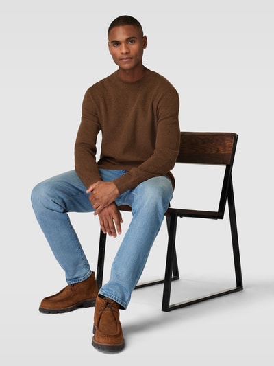 Esprit Collection Sweter z dzianiny z prążkowanymi wykończeniami Beżowy 1