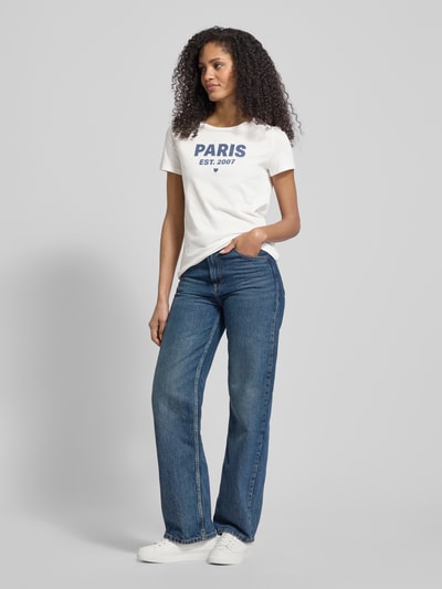 Tom Tailor Denim Regular Fit T-Shirt aus reiner Baumwolle Offwhite 1