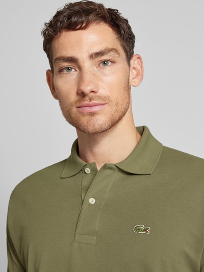 Lacoste Classic fit poloshirt met labeldetail, model 'CORE' Olijfgroen - 3