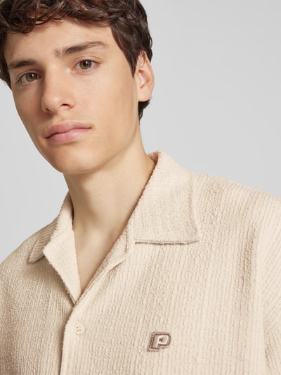 Pegador Regular fit vrijetijdsoverhemd met labelstitching, model 'LIBCO' Offwhite - 3